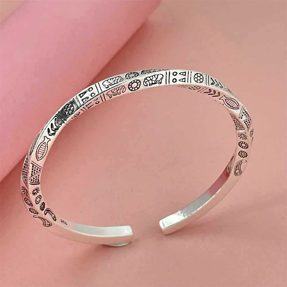 925 sterling silver, totem open bracelet, balance of wildness and elegance