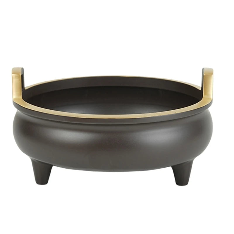 XX9B Elegant Brass Incenses Burners with Tripod Base Censers for Religious Ceremonies Home Worship Setting for Prayer