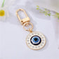 1Pcs Round Evil Eye Keychain Key Ring For Friends Couples Boho Blue Eye Bag Car Key Phone Charm Accessories Jewelry