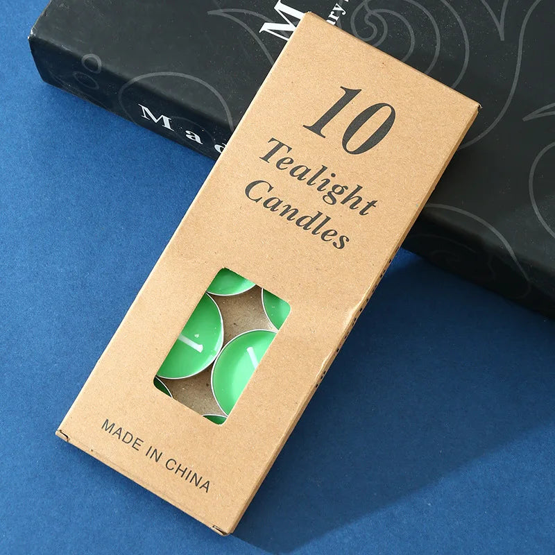 10pcs Round Aluminum Tea Candles Confession Candles Tea Making Heat Preservation Small Candles Smokeless and Odorless Candles