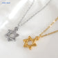 Simple Hollow Star of David Hexagram Choker Necklace for Men Women Gold Color Stainless Steel Chain Necklaces Jewish Jewelry