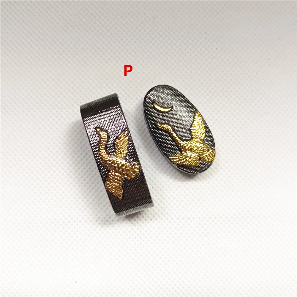 New Sword Handle Tsuka Alloy Fuchi Kashira For Japanese Samurai Katana Wakizashi Sword Fittings