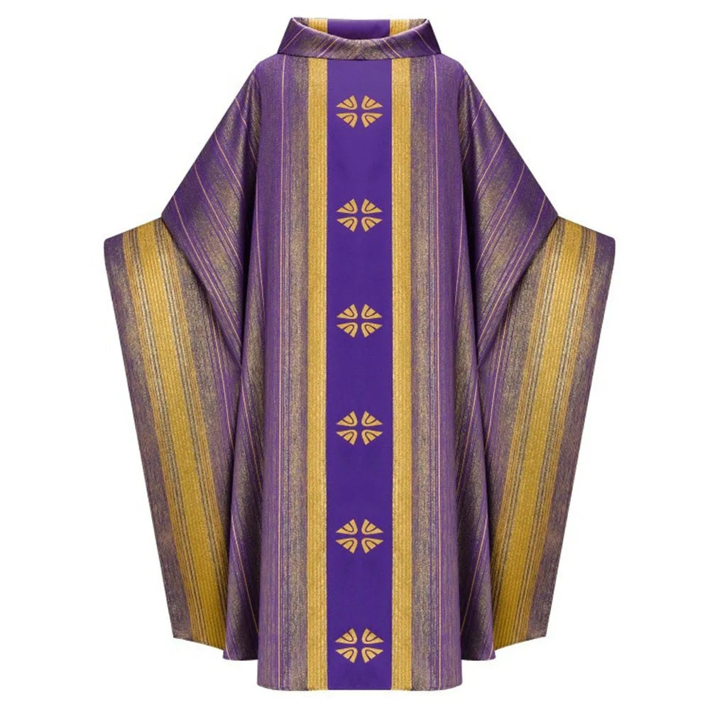 Unisex Church Vestments Priest Clergy Chasuble Catholic Mass Halloween Costume Robe Chasuble Priest Vintage Baggy Robe Gown Cape