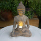 Solar Meditating Buddha Statue Garden Decoration Outdoor Lights Waterproof Zen Garden Figurines Home Patio Lawn Yard Ornaments