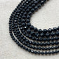 2mm 3mm 4mm Black Tourmaline Faceted Round Stone Natural Crystal Energy Loose Gemstone For DIY Men Women