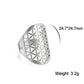 Unift Sacred Geometry Flower of Life Ring Adjustable Stainless Steel Ring Men Women Accessories Vintage Filigree Jewelry Gifts