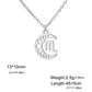 LIKGREAT Celtic Moon 12 Star Zodiac Sign Necklace Stainless Steel 12 Constellation Pendant Choker Crescent Jewelry Birthday Gift
