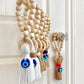 Wooden Guardian Amulet Tassel with Glass Evil Eye Bead Door-Knob Handle Hanging Modern Home Aesthetic Décor Home Decor Gift