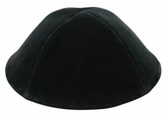 BLACK VELVET JEWISH KIPPAH YARMULKE KIPPOT RIMLESS OR WITH NO RIM