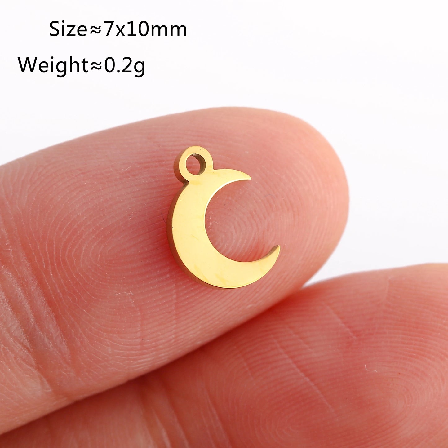 5PCS/Lot Celestial Mini Star Charms Stainless Steel Pentagram/Astral/Meteor/Moon Pendant DIY for Earring Bracelet Jewelry Making