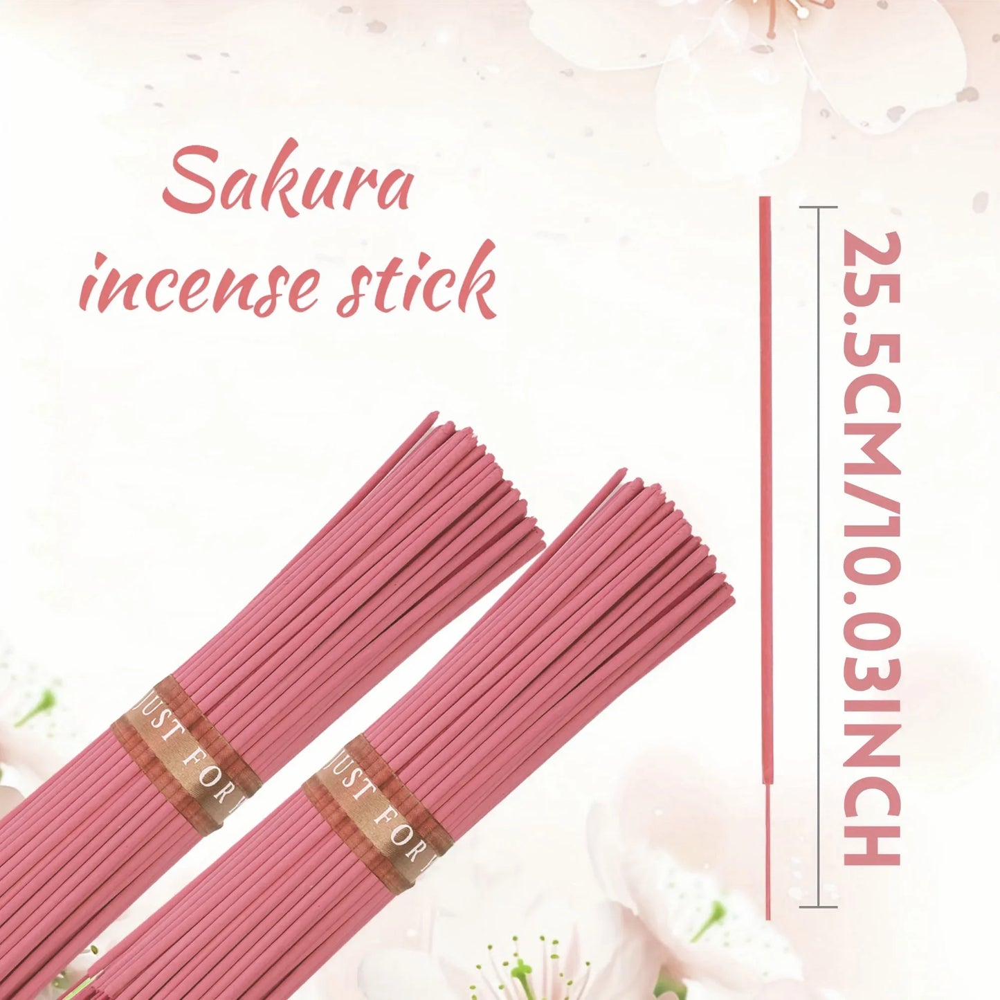 Natural Sweet Cherry Blossom Scented Sticks | Handmade Rolled Cherry Blossom Incense| 25.5cm | Lasting Floral Scent,