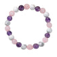 Three Colors of Natural Stone 8mm Round Beaded Elastic Bracelet Universal for Both Men and Women