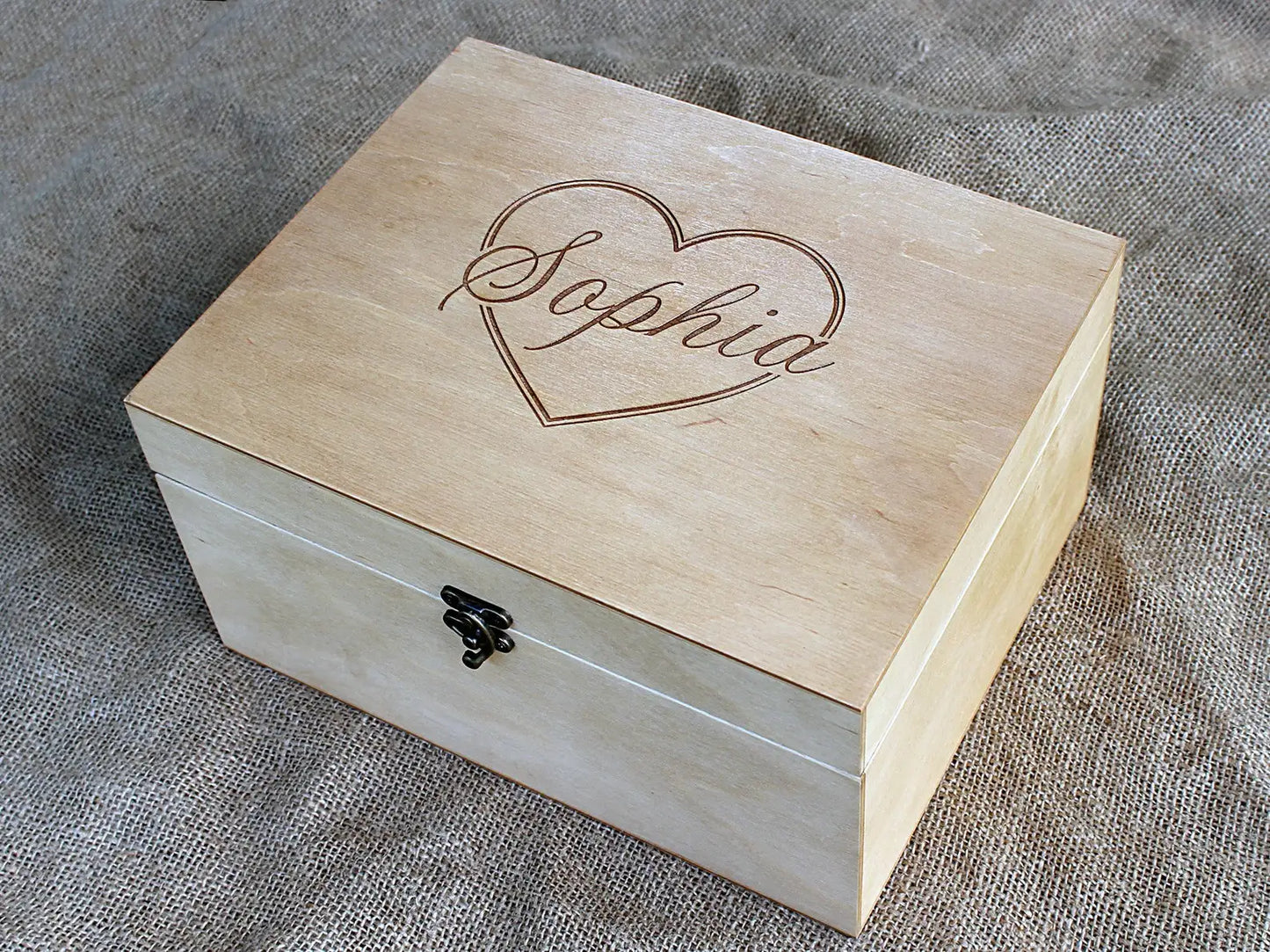 Personalized Wooden Baptism Keepsake Box ,Baptism Gifts For Baby Girl Or Baby Boy, Engraved Memory Box That Pattern With Wreath