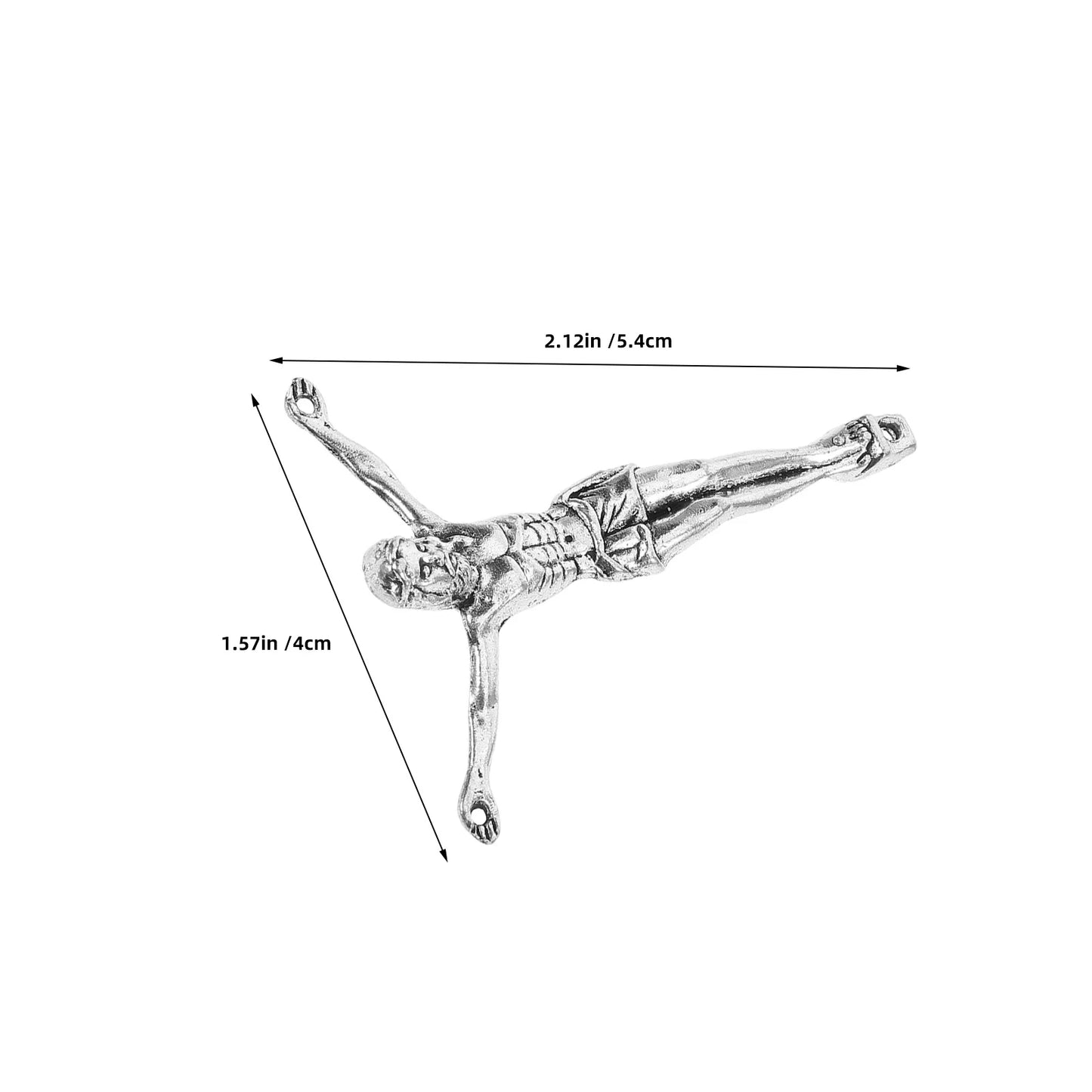 3Pcs Silver Metal Jesus Corpus Catholic Sculpture Sturdy Design Ideal for DIY Cross Making Religious Wall Hanging Crucifix