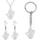 LIKGREAT Biblical Hebrew Calligraphy Necklace Earring Keyring Stainless Steel Jerusalem Verse Pendant Jewish Prayer Jewelry