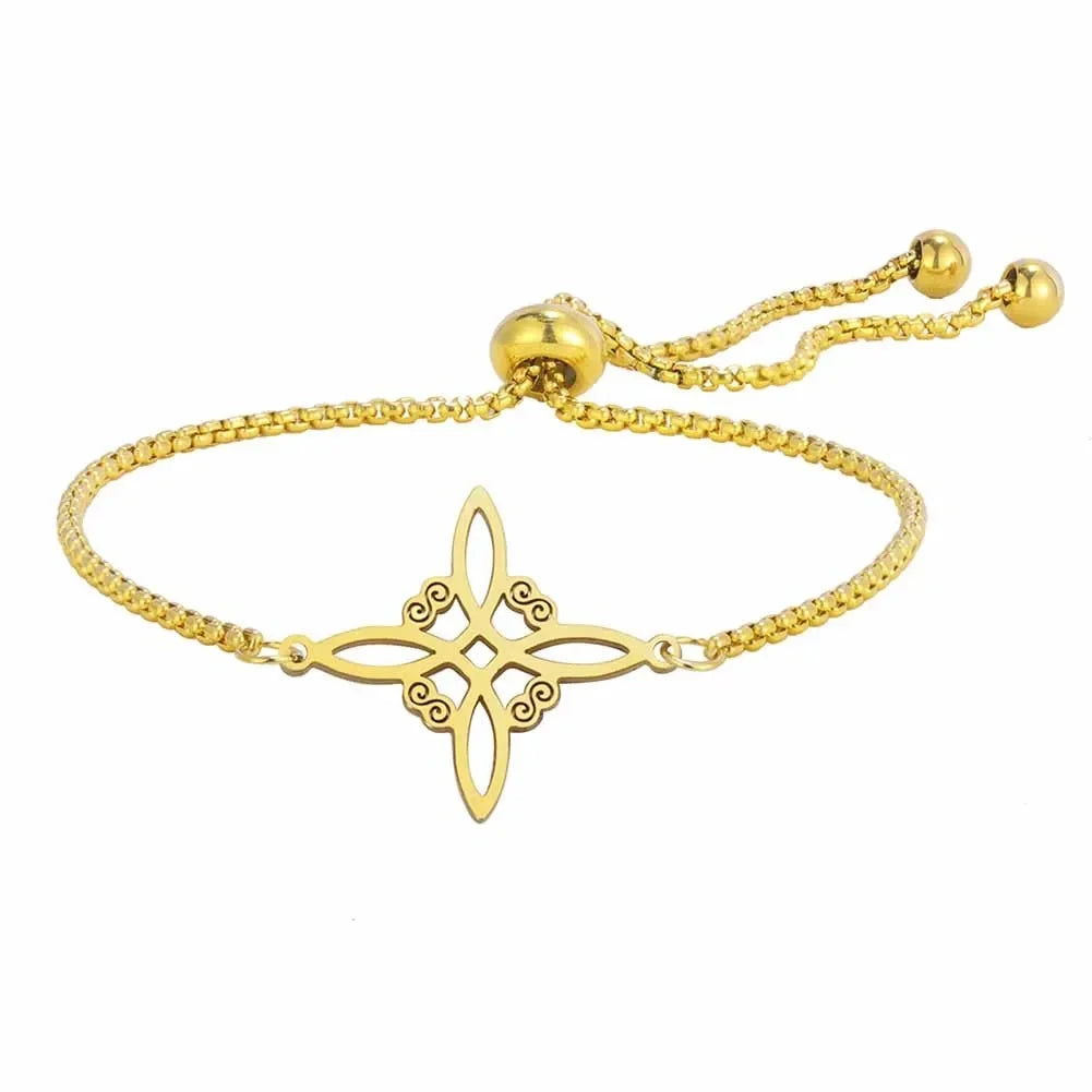 Jeshayuan Witch Knot Bracelet Jewish Hebrew Tetragrammaton Bracelet Witchcraft Pentagram Bracelet For Women Amulet Jewelry Gift