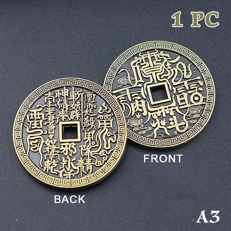 Ancient Chinese Coin Model Mountain Ghost Money Traditional Feng Shui Amulet Of Wealth Leizu Good Luck Coin Hanging Decoration