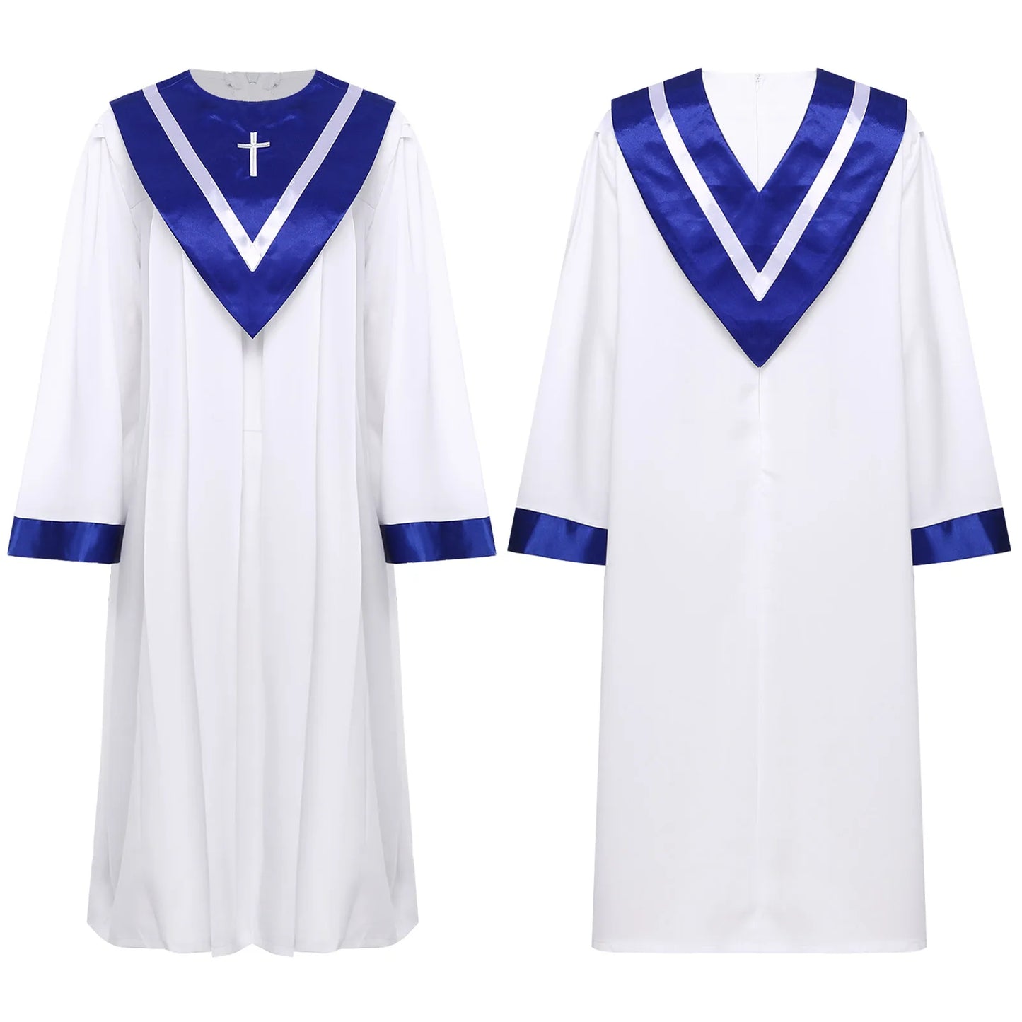 Women Church Clergy Robe Baptism Confirmation Officiant Costume Priest Preacher Dresses Choir Performance Praise Worship Dress