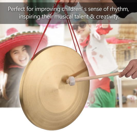15/22/30cm Hand Gong Cymbals Brass Copper Gong Chapel Opera Percussion Instrument with Round Play Hammer