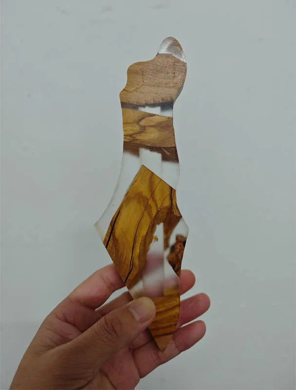 Israel Map Mezuzah Case Epoxy Resin With Olive Wood Mezuzah case Judaism Mezuzah Holy Shema Blessing Hebrew Jew Home Decorations