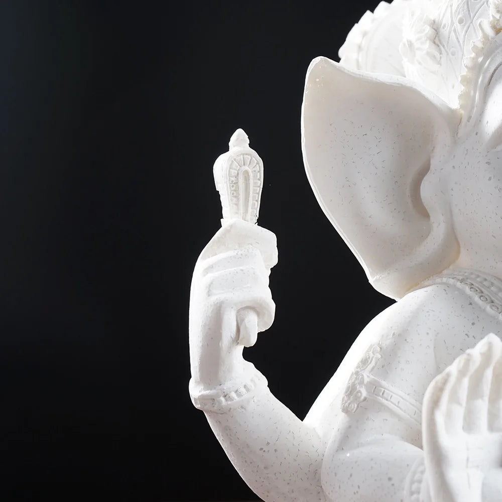 Vilead Sandstone Indian Ganesha Elephant God Statue Religious Hindu Fengshui Buddha Sculpture Shop Office Home Decoration Crafts