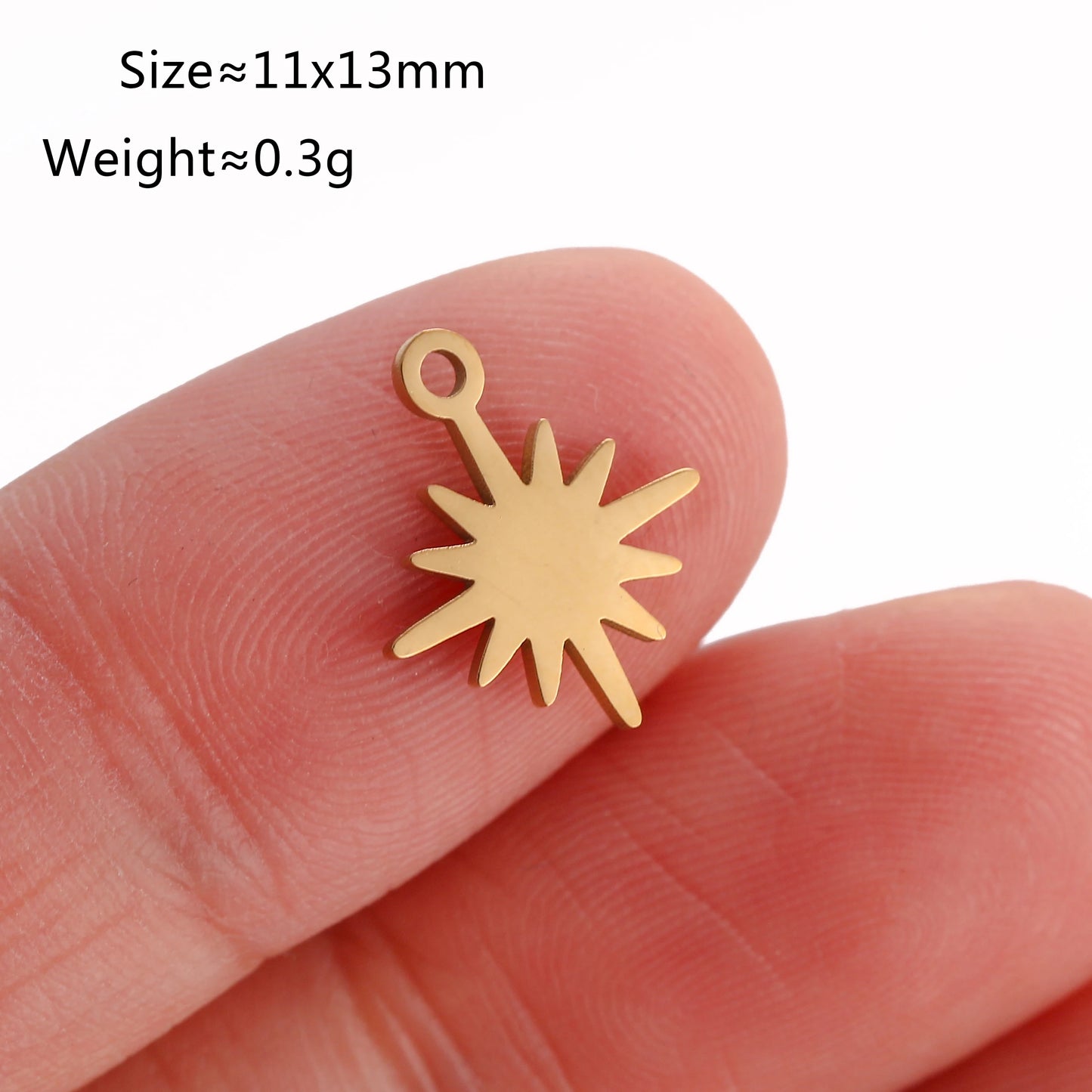 5PCS/Lot Celestial Mini Star Charms Stainless Steel Pentagram/Astral/Meteor/Moon Pendant DIY for Earring Bracelet Jewelry Making