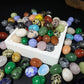 EG1-7 Mini Natural Stone Egg, Small Polished Egg Shaped Stone for Meditation Stress Relief Fidget Palm Desk Decor Gift