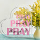 Christian Gifts For Women Faith, Prayer Gifts For Women, Inspirational Bible Verse Heart Acrylic Sign, Pink Prayer Christian Dec