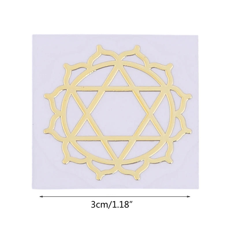 7 Pcs Sacred Geometry Metal Stickers Delicate Flower of Life Chakras Stickers Pyramid Art Resin Filler Supplies Meditation