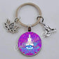 Indian Buddha Meditation 7 Chakra Mandala Psychedelic Yoga Glass Cabochon Keychain Ornament