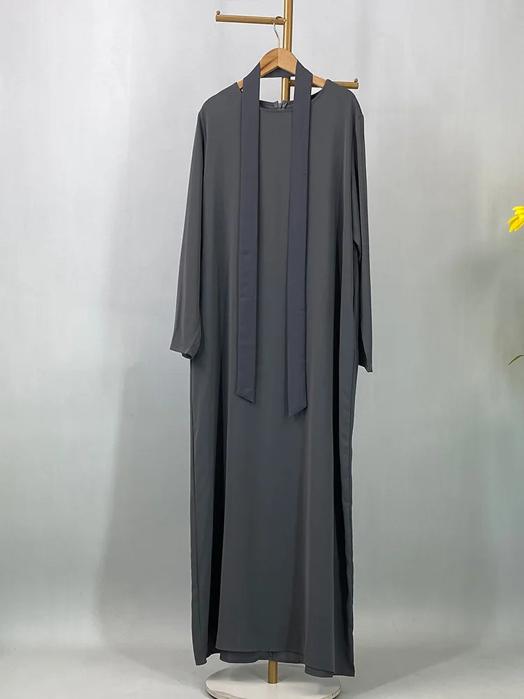 Hot Selle Muslim Woman Abaya With Pockets Islamic Casual And Simple Long Dresses Moroccan Caftan Woman Dubai Abaya Ramadan Black