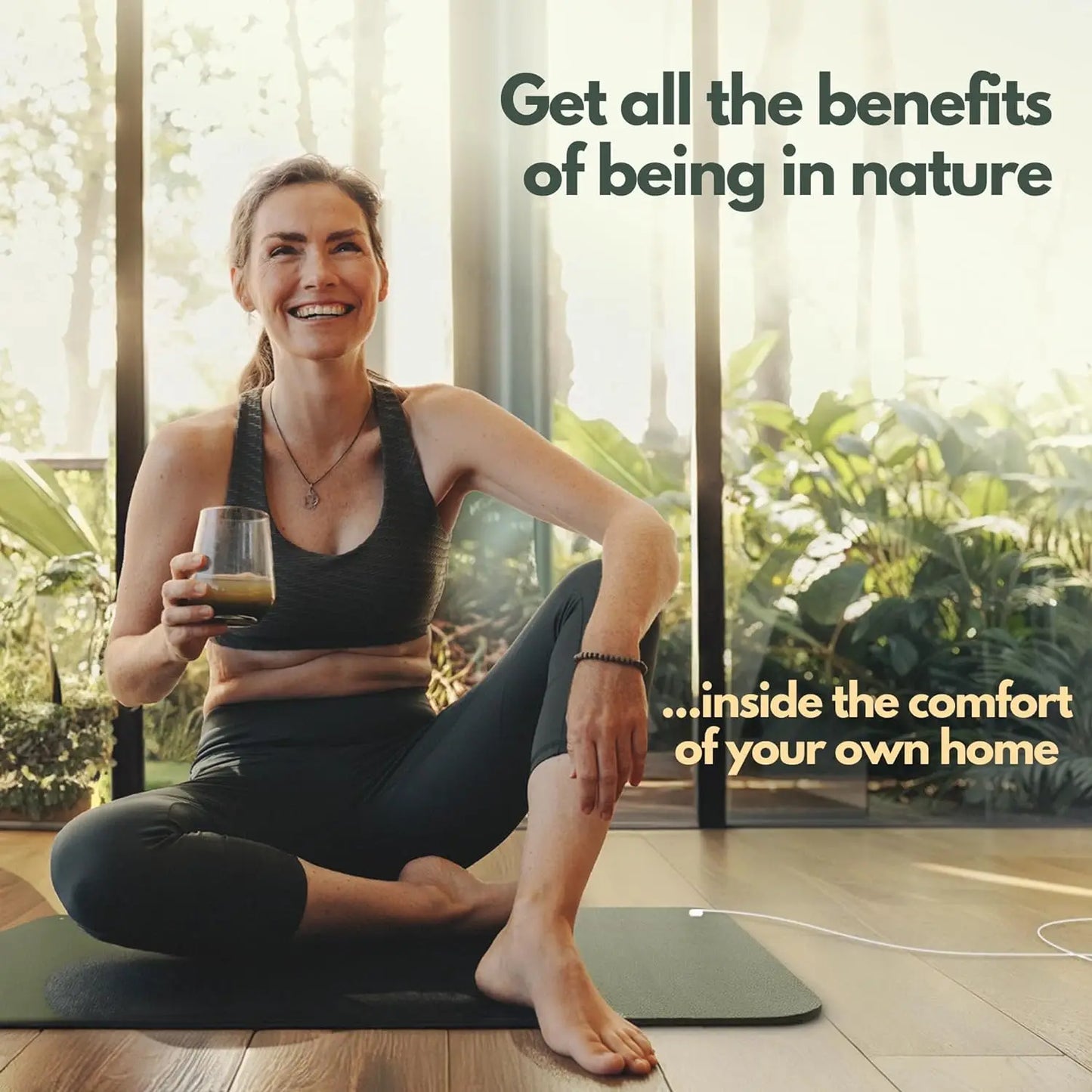 High Quality Comfortable and Solid Yoga Pilates Meditation Grounding Mat Nature Rubber for Home Use