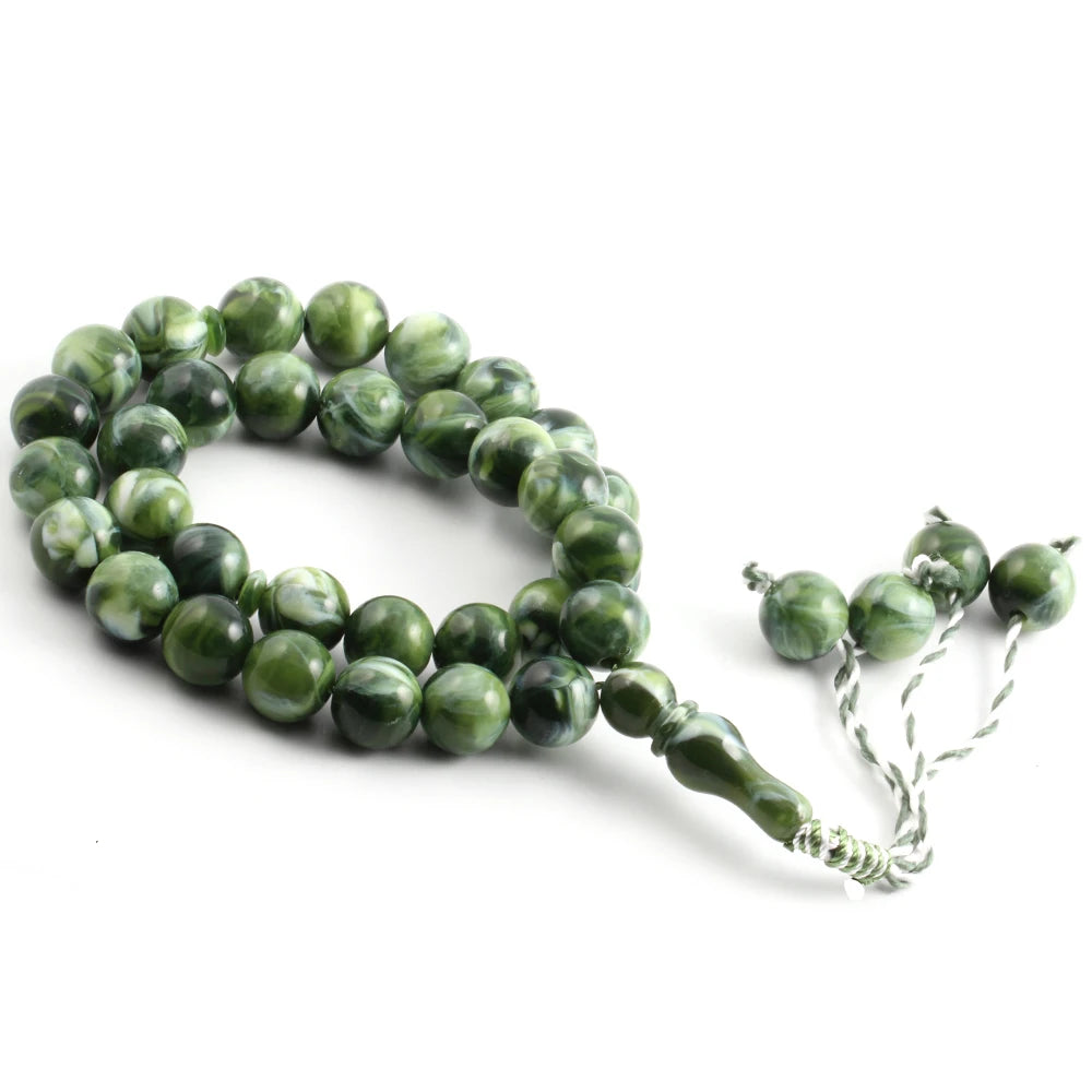 Muslim 14mm Round 33 Rosary Yoga Men's Cuffs Charm Bracelet Middle East Prayer Ramadan Meditation Bracelet for Women Jewelry