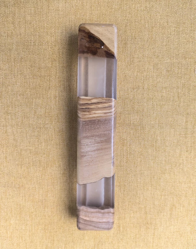 Mezuzah Case for Door, Handcrafted Resin and Olive Wood mezzuzah case,Wood Mezuzah Case for Mezuzah Scroll, Mezuzah Cases,
