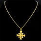 Christian Jerusalem Cross Pendant Necklace for Men Women Stainless Steel Bible Verse Lord's Prayer Chain Jewelry collar N3239S02