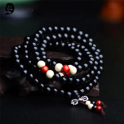 Prayer Beads Mala 108 Beads Bracelets 8mm Natural Sandalwood Buddhist Buddha Rosary Beads Unisex Men Bracelets & Bangles Jewelry