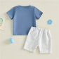 Summer Toddler Baby Boys Clothing Set Fashion Short Sleeve Letters Printed Tops with Shorts 2Pcs Christian Outfit