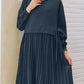 ZANZEA Women Chic Long Tops Islamic Muslim Fashion Hijab O-Neck Wrapped Pleated Hem Blouses Modest Tied Long Sleeve Solid Tunics