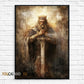 King Arthur and Excalibur Sword in The Stone Sikh Kirpan Sword Excalibur Hilt Poster Canvas Painting Wall Pictures Home Decor