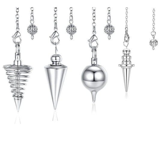 Silver Color Copper Metal Pendulum for Dowsing Divination Energy Reiki Healing Pointed Meditation Witch Spiritual Pendulos X092
