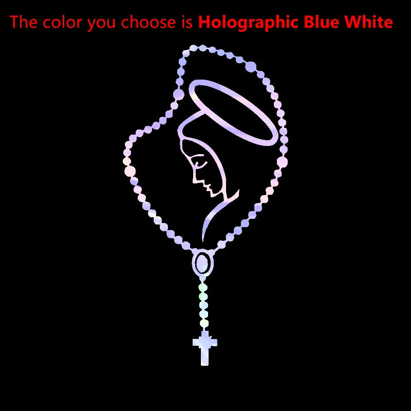 Rosary Virgin Mary Fatima vinyl catholic laptop car bumper stickers decals Catholic Religous Virgen Latin God