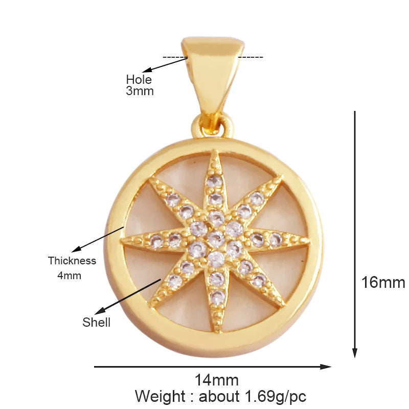Trendy Shining Moon Star Sun Tellurion Celestial Compass Charm Pendant Gold Colour, Jewelry Necklace Bracelet Making Supply S39