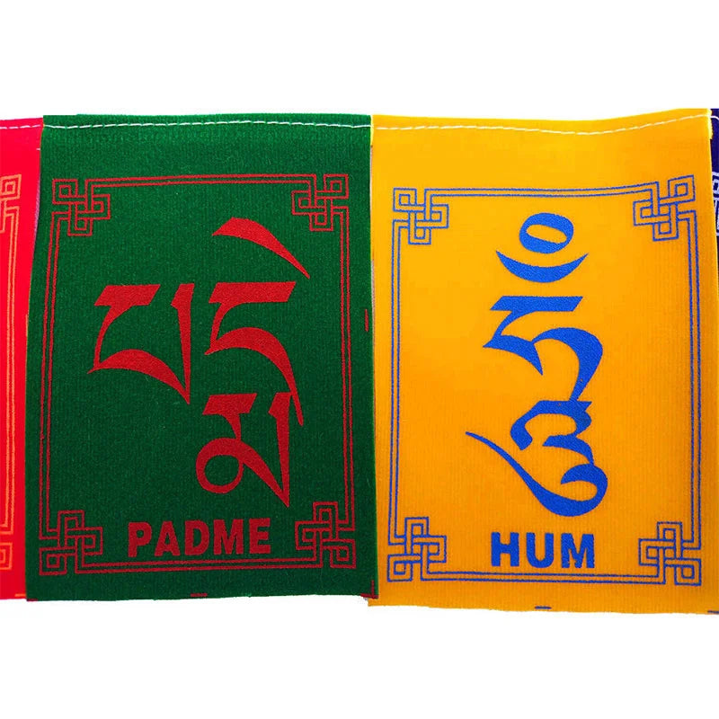 10pcs/string Tibetan Mini Colourful Sutra Flag Wind Horse Flag Buddhist Ceremony Flag Car Hanging Guanyin Mantra