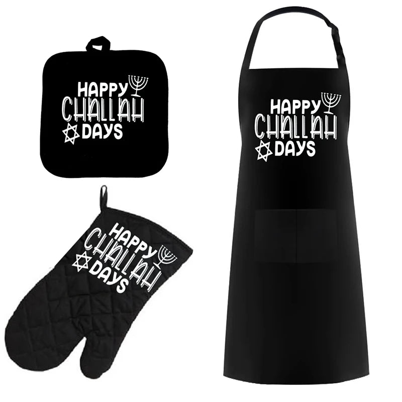 happy challah Days Pot holder Oven Mitt apron Hanukkah Chanukah Jewish Holiday kitchen decoration Mom Housewarming Hostess gift