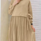 ZANZEA Women Chic Long Tops Islamic Muslim Fashion Hijab O-Neck Wrapped Pleated Hem Blouses Modest Tied Long Sleeve Solid Tunics