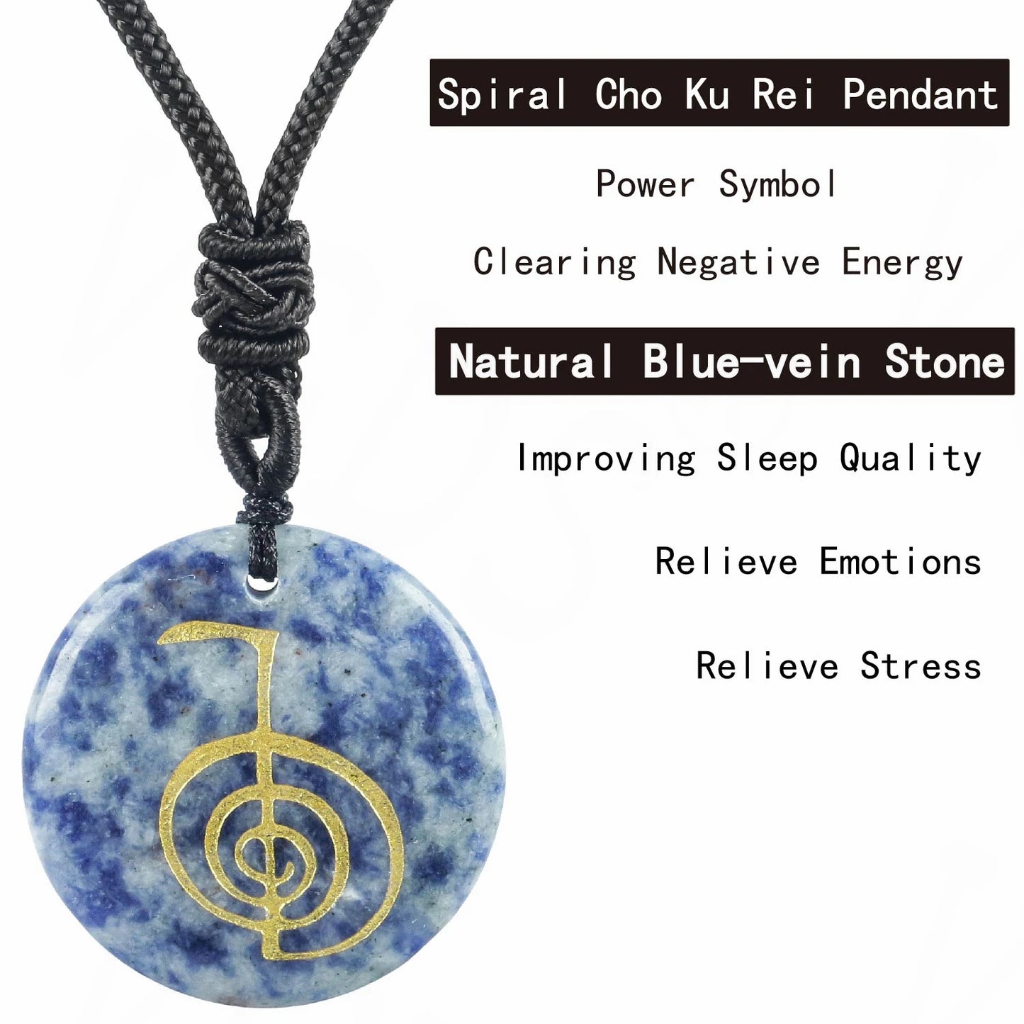 Hot Natural Crystal Quartz Cho Ku Rei Reiki Energy Symbol Pendant Ancient Spiritual Healing Necklaces Pendants Women Man Jewelry