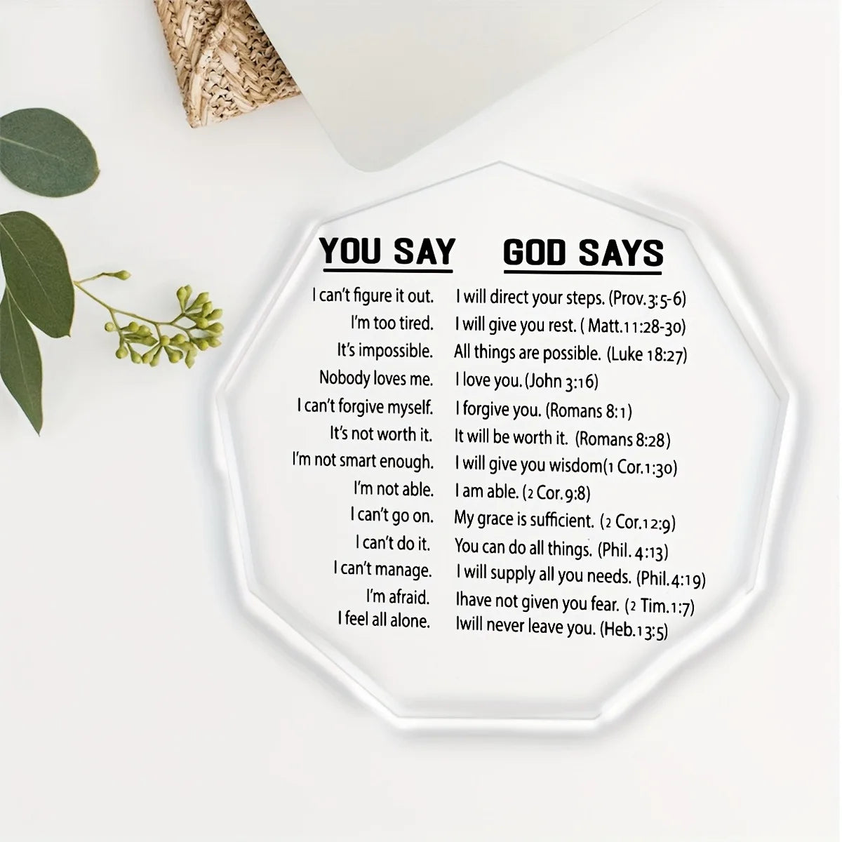 One, you said God said acrylic card, Bible scripture, Christians encourage gifts for best friend women