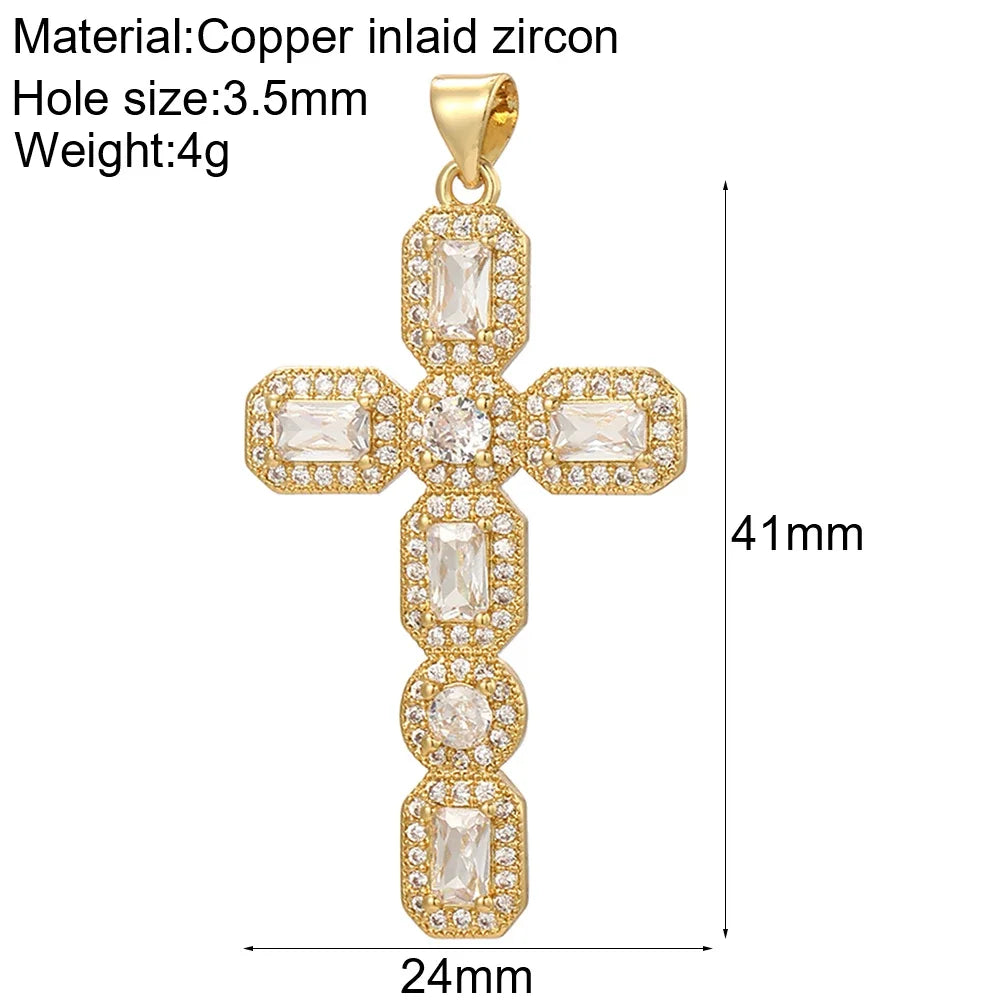 Goth Cross Chrams for Jewelry Making Supplies Golden Angel Charm Stainless Steel Long Chain Dijes Diy Necklace Earring Bracelet