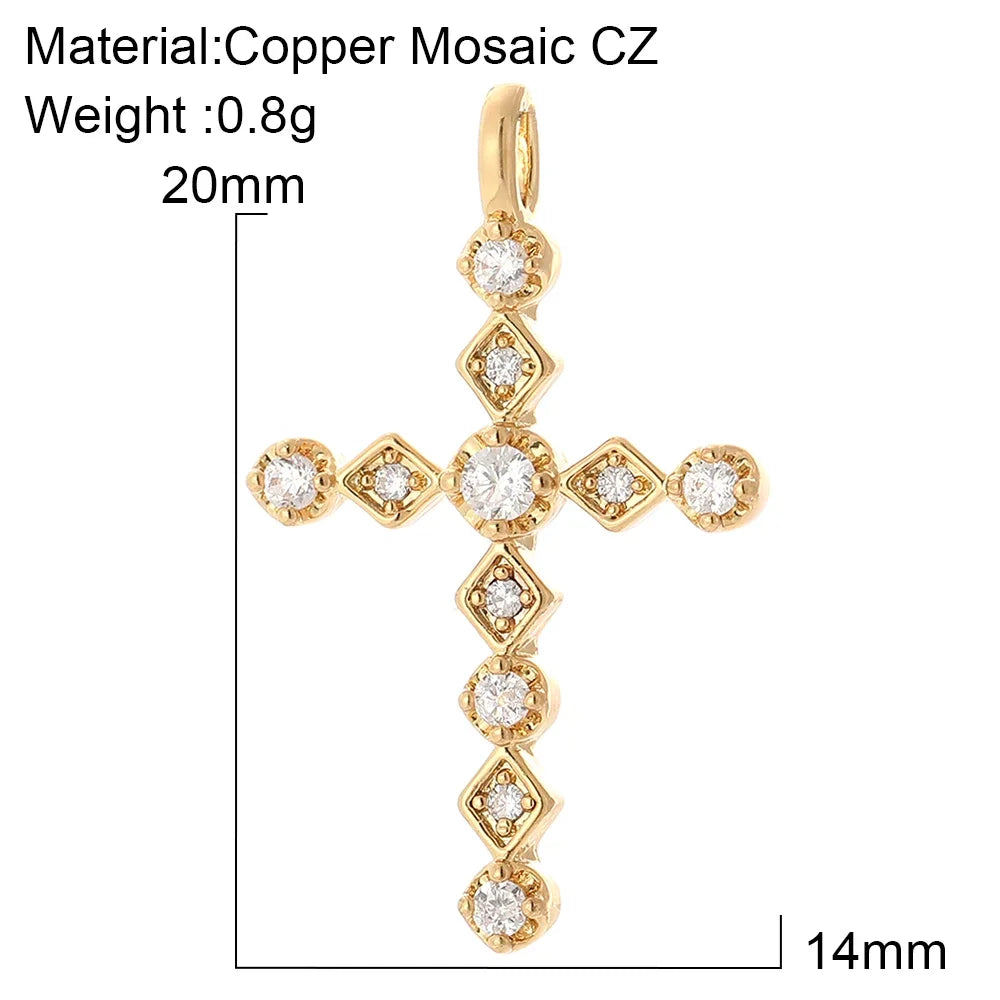 Goth Cross Chrams for Jewelry Making Supplies Golden Angel Charm Stainless Steel Long Chain Dijes Diy Necklace Earring Bracelet
