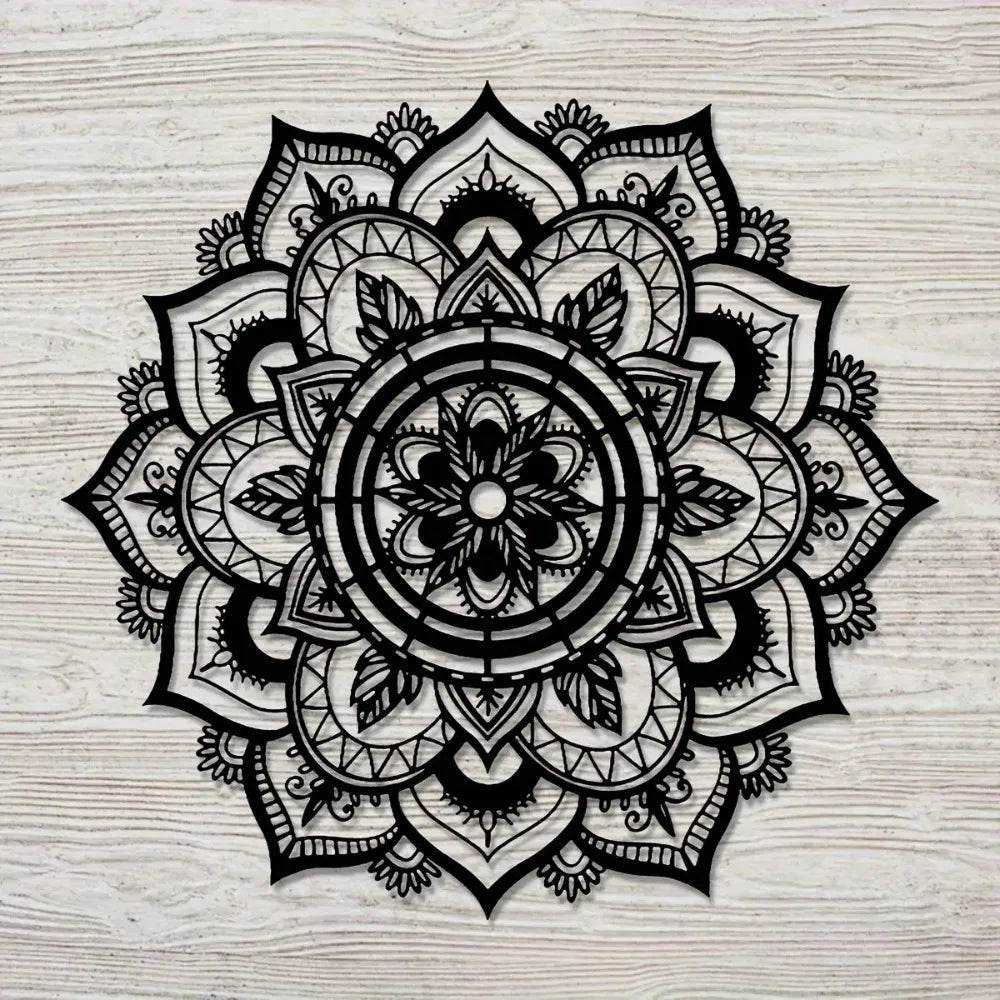 Bohemian Mandala Metal Wall Art - Lotus Flower Design, Zen Home Decor, Easy to Hang for Living Room, Yoga Studio, Meditation Roo